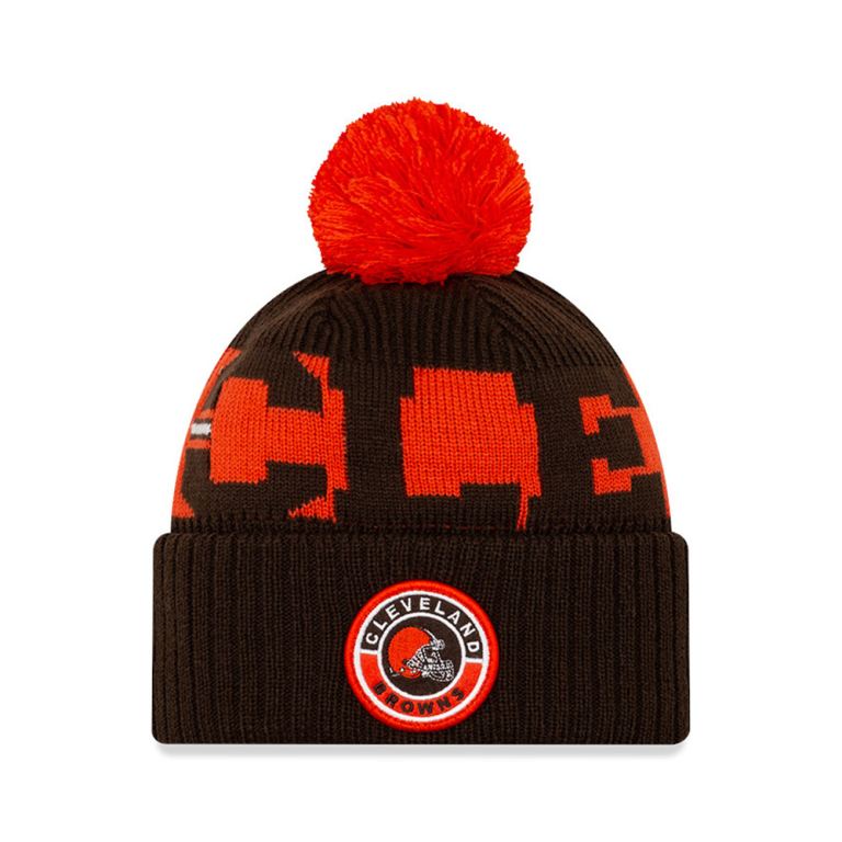 Gorras New Era Beanies Marrom - Cleveland s On Field Kids 84165GYPZ